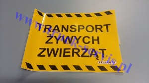 Naklejka informacyjna "Transport Żywych Zwierząt" Pezzaioli